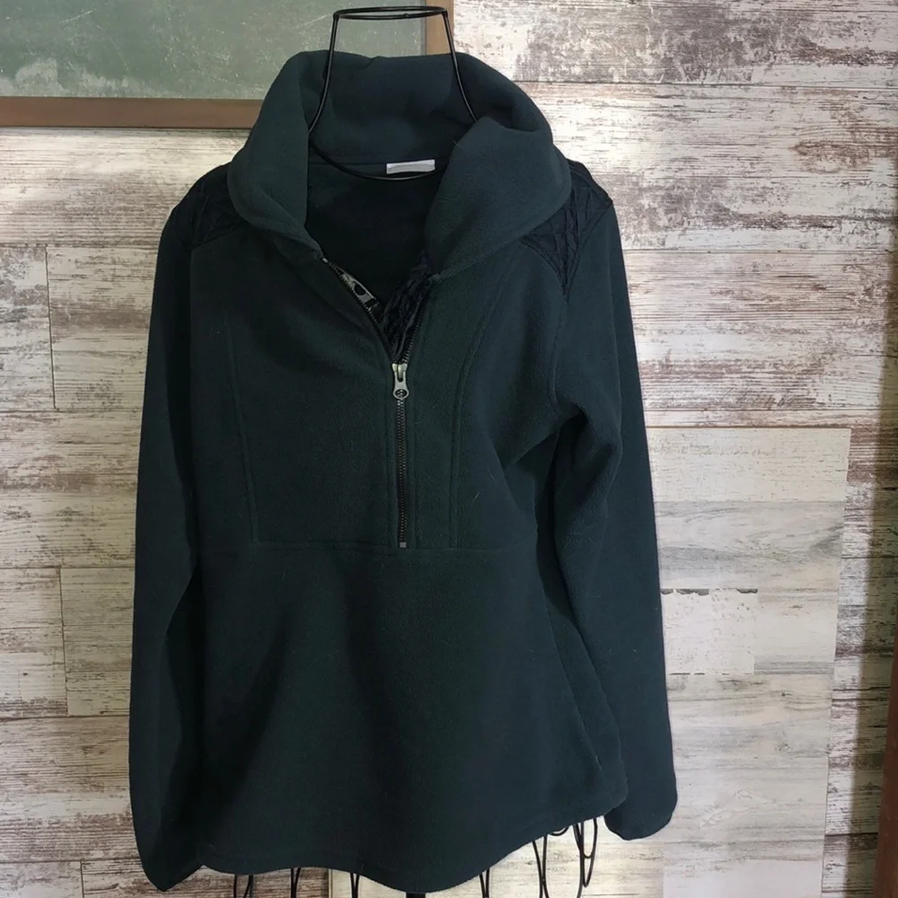 Columbia blue cowl neck sweatshirt size medium fleece quilted pattern fleece - Picture 1 of 7